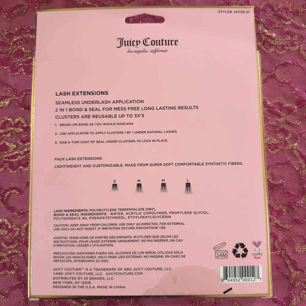 NEW Juicy Couture DIY Lash‎ Extension Kit 48 Clusters Bond Seal Applicator